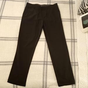 Black performance pants, golf, work, men's style but works for women too
